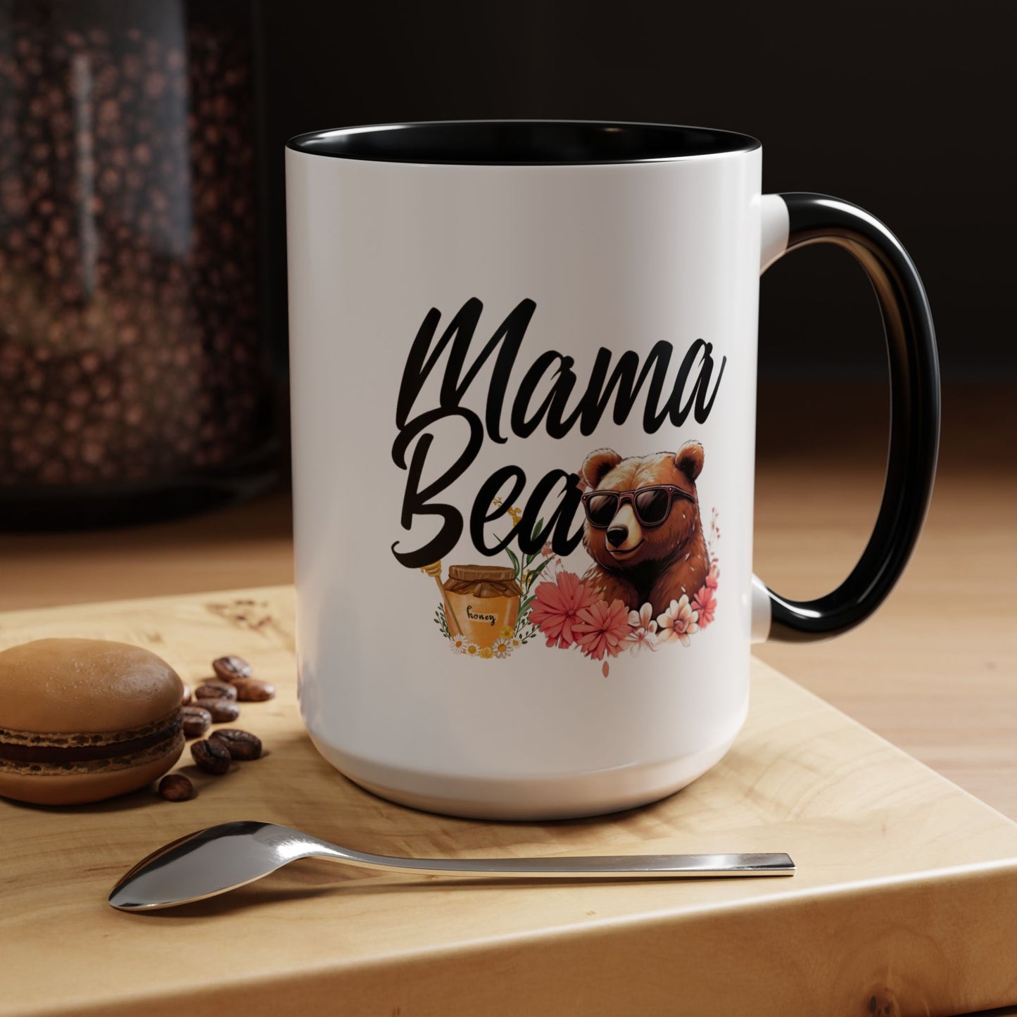 Mama Bear Accent Coffee Mug - Perfect Gift for Moms, 11 and 15oz
