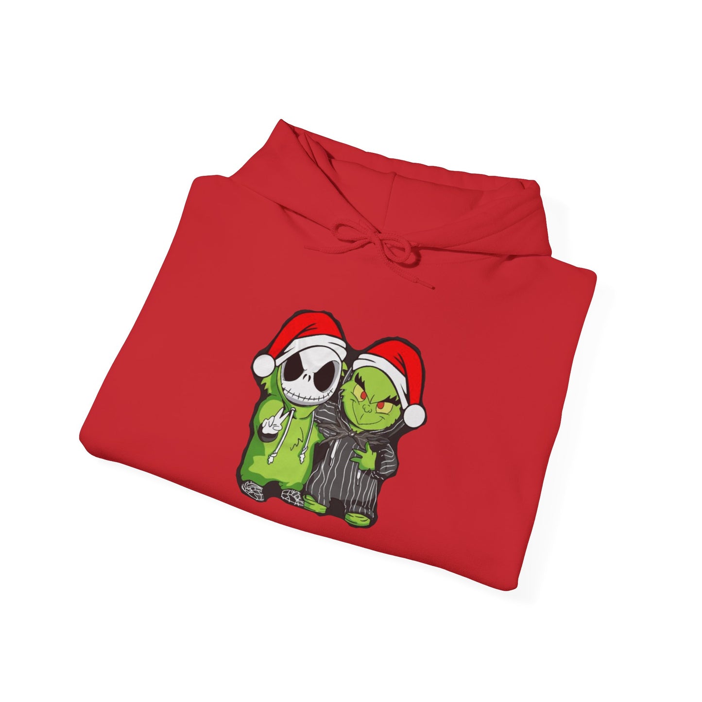 Christmas Jack & Grinch Hoodie — Cute Holiday Skeleton and Grinch Sweatshirt