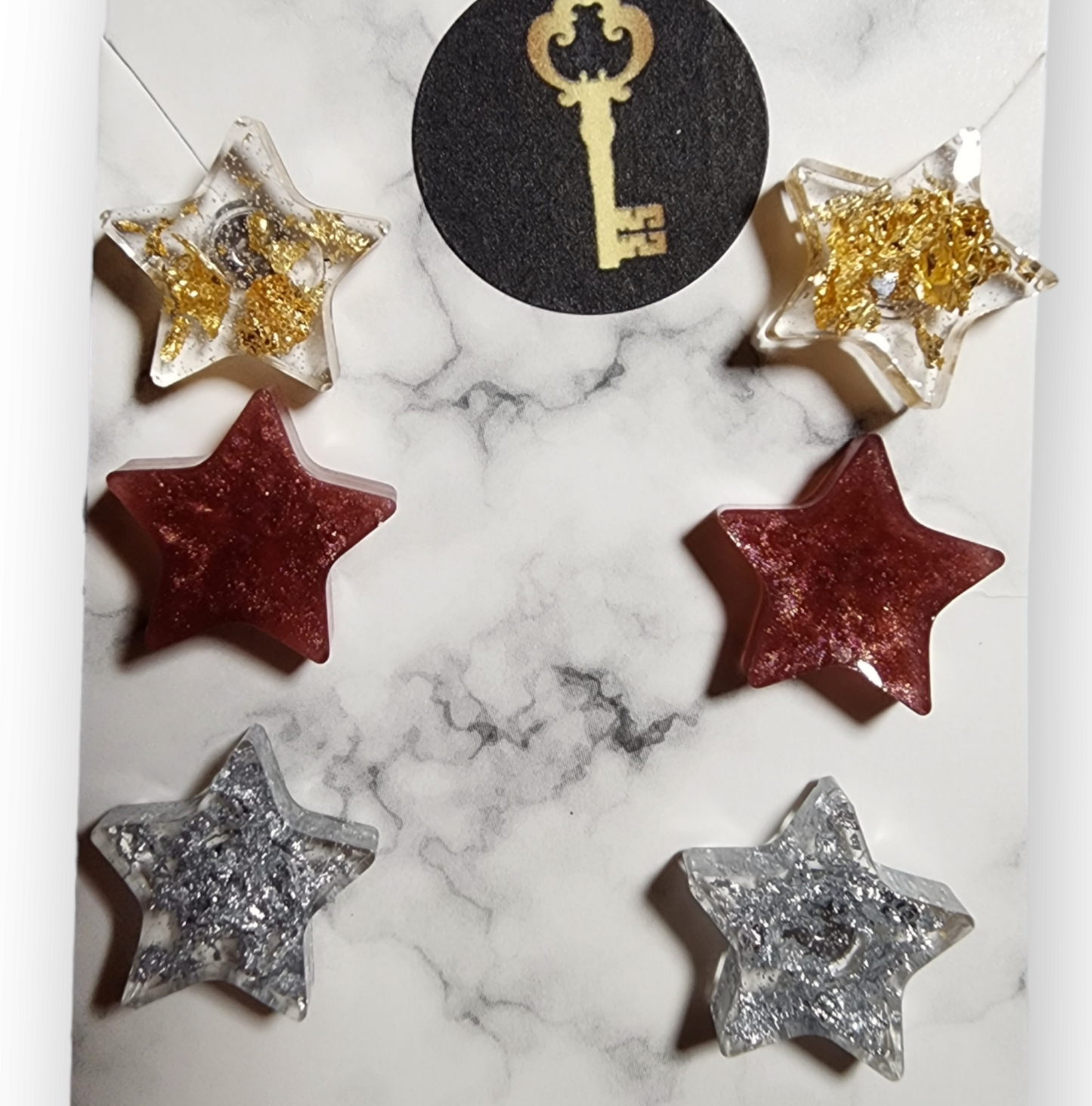 3 pack star earrings