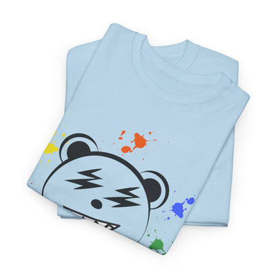 Custom Cotton Tee with Cool Bear/stay positive