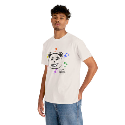 Custom Cotton Tee with Cool Bear/stay positive