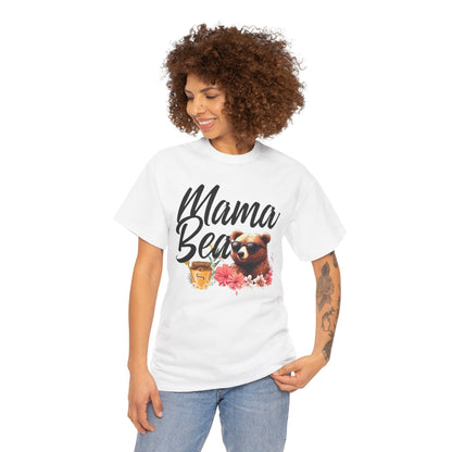 Mama Bear Unisex Heavy Cotton Tee, Cute Animal Shirt, Mother's Day Gift, Casual Everyday Wear, Gift for Mom, Birthday Present