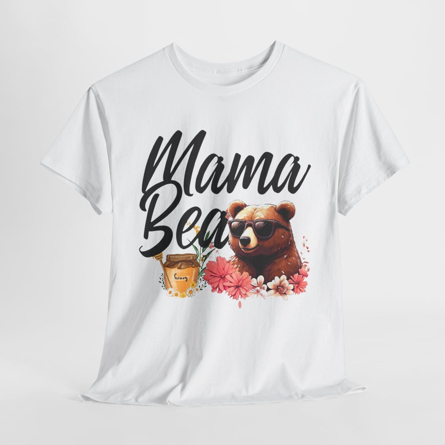 Mama Bear Unisex Heavy Cotton Tee, Cute Animal Shirt, Mother's Day Gift, Casual Everyday Wear, Gift for Mom, Birthday Present