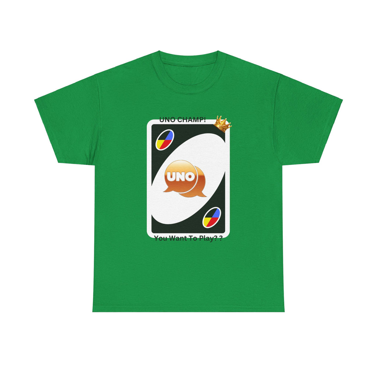 Custom Cotton T-Shirt with "Uno Card Champ"