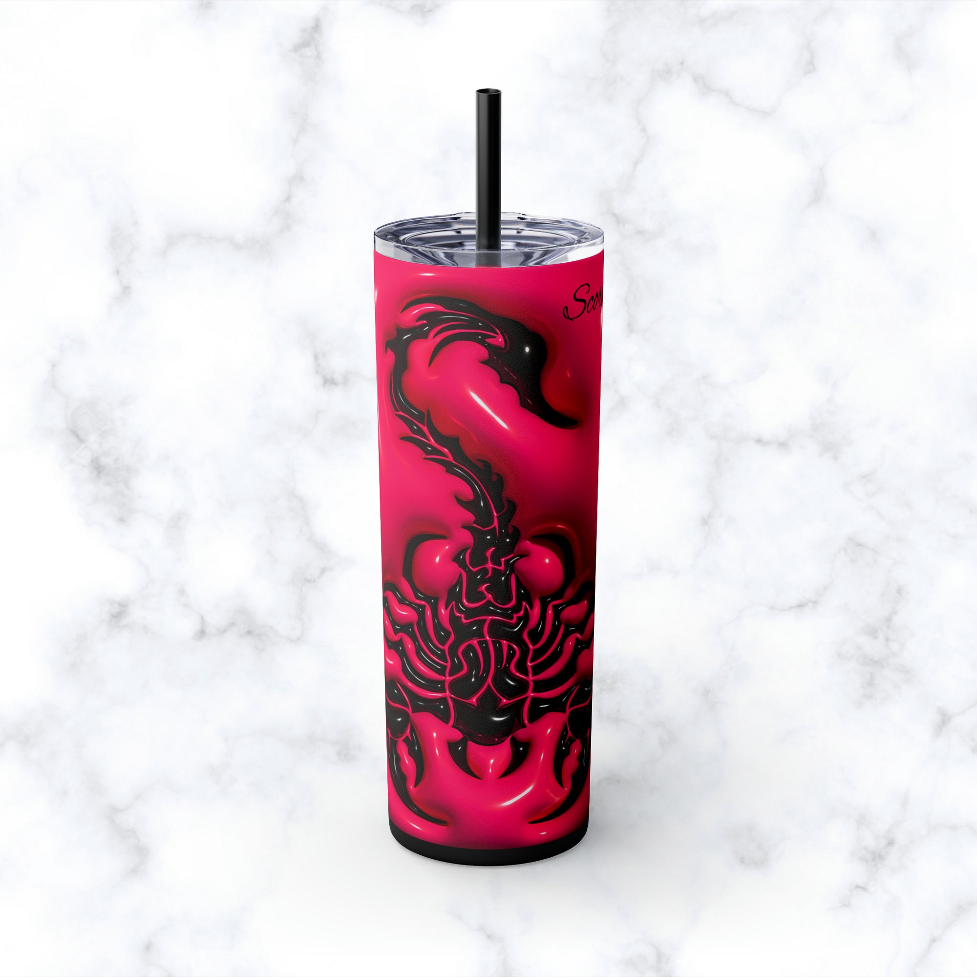 Skinny Tumbler with Straw, 20oz Zodiac Scorpio