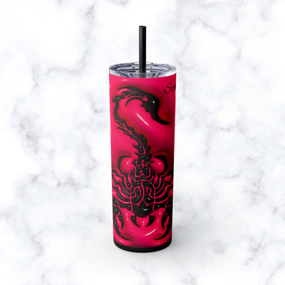 Skinny Tumbler with Straw, 20oz Zodiac Scorpio