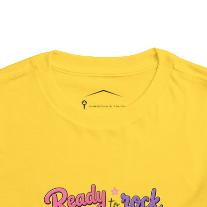 Ready to Rock Pre-K Girl Toddler Tee — Back to School Cat Shirt