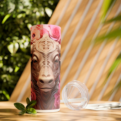 Skinny Tumbler with Straw, 20oz Zodiac Taurus