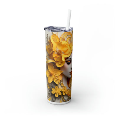 Skinny Tumbler with Straw, 20oz Zodiac Gemini (Girl)