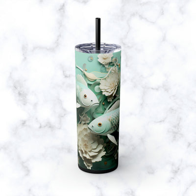 Skinny Tumbler with Straw, 20oz Zodiac Pisces