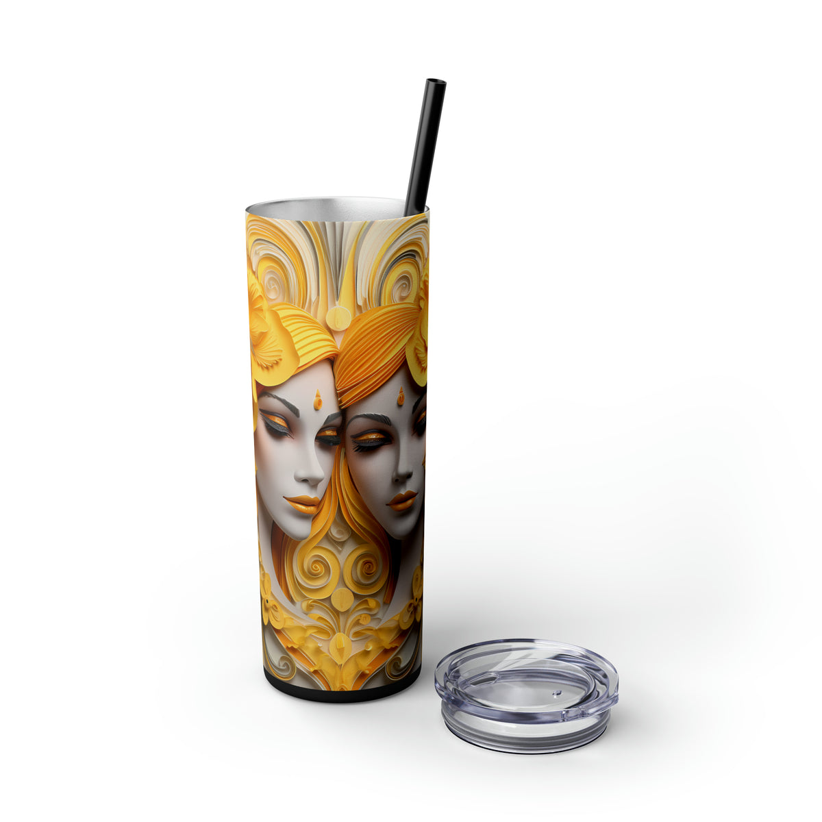 Skinny Tumbler with Straw, 20oz Zodiac Gemini (Girl)