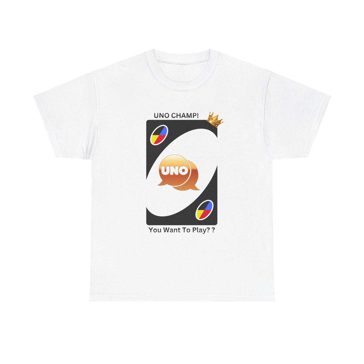 Custom Cotton T-Shirt with "Uno Card Champ"