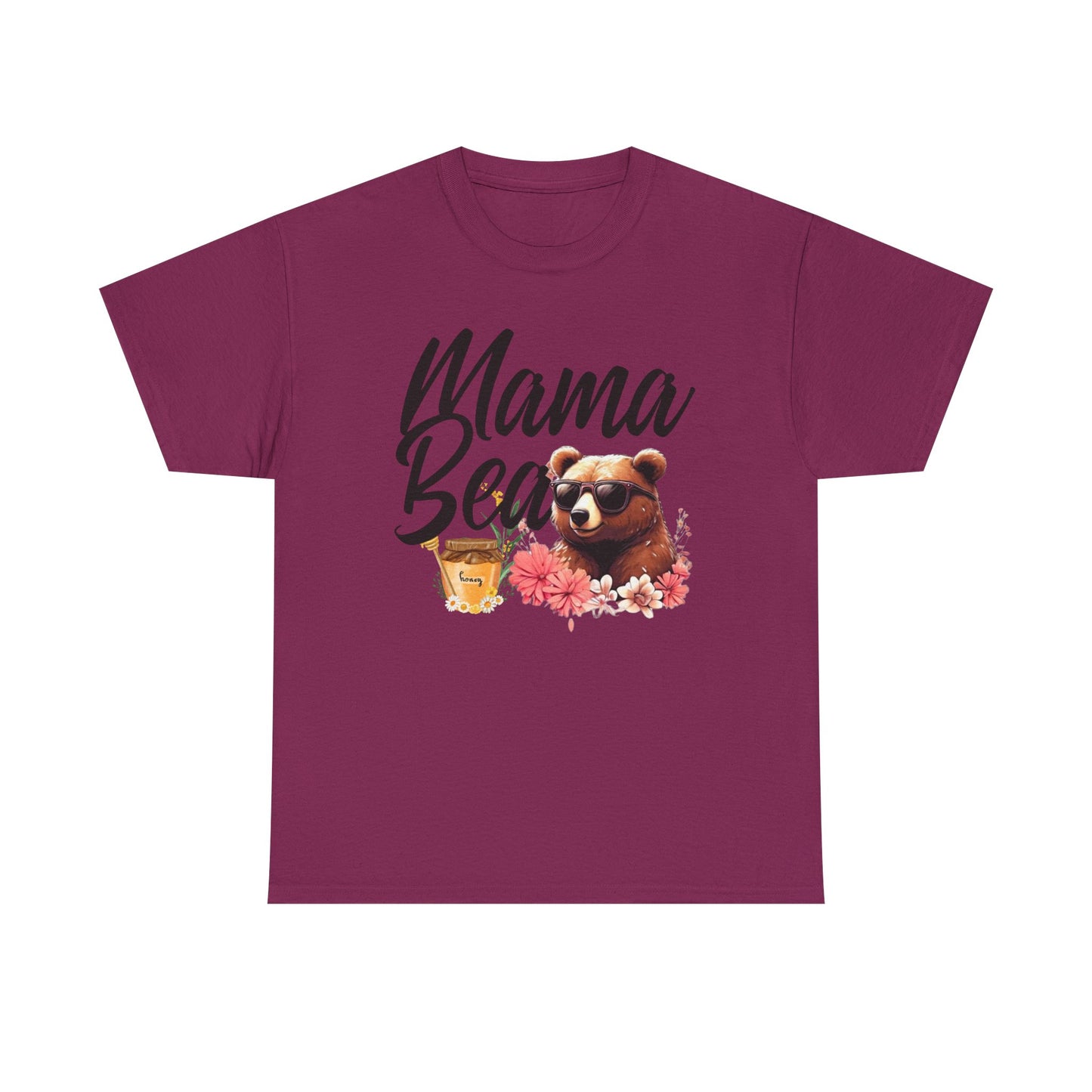 Mama Bear Unisex Heavy Cotton Tee, Cute Animal Shirt, Mother's Day Gift, Casual Everyday Wear, Gift for Mom, Birthday Present