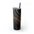 Skinny Tumbler with Straw, 20oz -Black and Gold marble