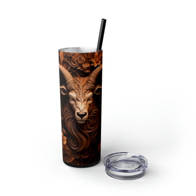 Skinny Tumbler with Straw, 20oz Zodiac Capricorn