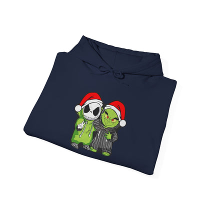 Christmas Jack & Grinch Hoodie — Cute Holiday Skeleton and Grinch Sweatshirt