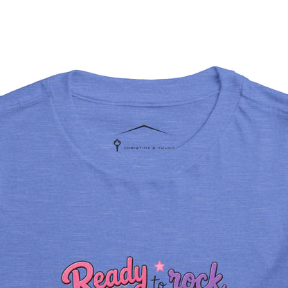 Ready to Rock Pre-K Girl Toddler Tee — Back to School Cat Shirt