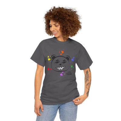 Custom Cotton Tee with Cool Bear/stay positive