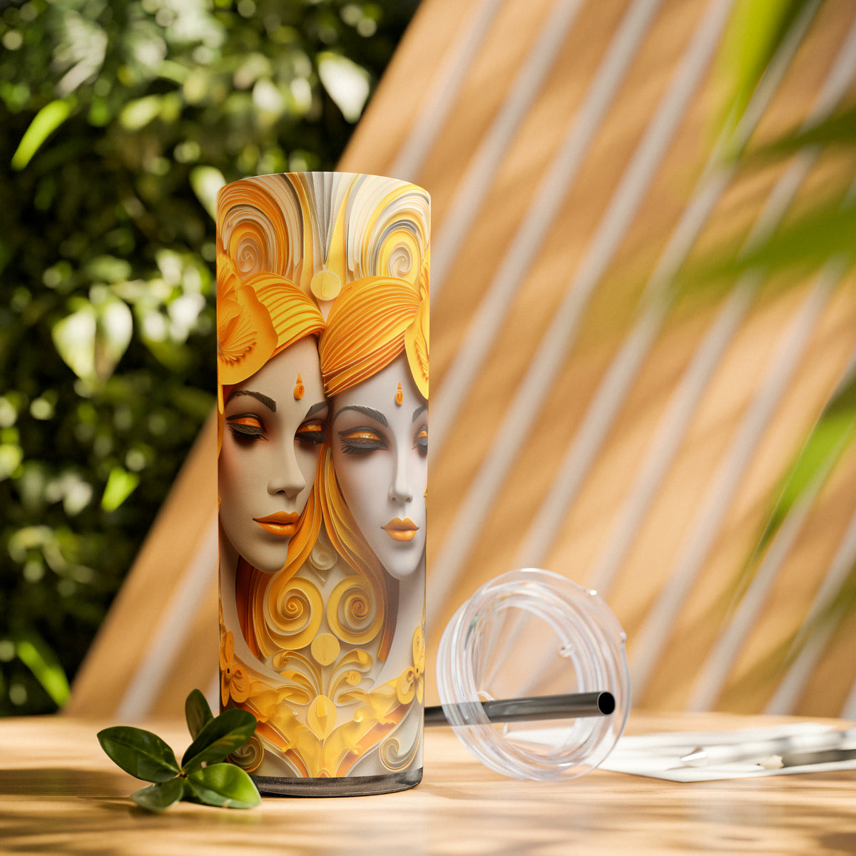 Skinny Tumbler with Straw, 20oz Zodiac Gemini (Girl)