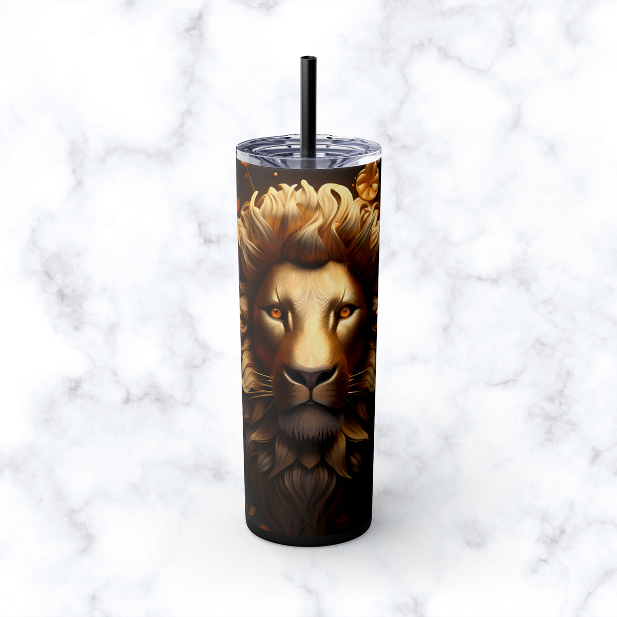 Skinny Tumbler with Straw, 20oz Zodiac Leo-2