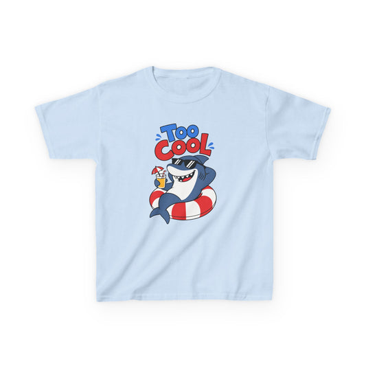 Kids Tee — 'Too Cool' Shark Summer Graphic
