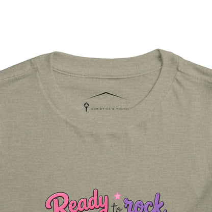 Ready to Rock Pre-K Girl Toddler Tee — Back to School Cat Shirt