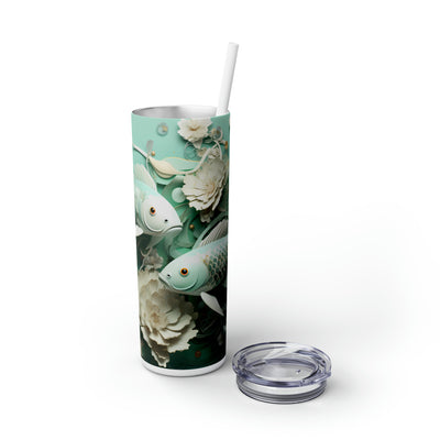 Skinny Tumbler with Straw, 20oz Zodiac Pisces