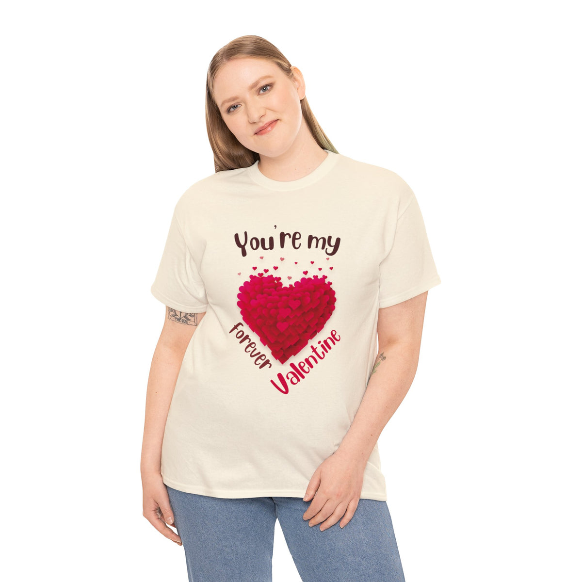 Heavy Cotton Tee with My forever valentine