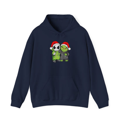 Christmas Jack & Grinch Hoodie — Cute Holiday Skeleton and Grinch Sweatshirt