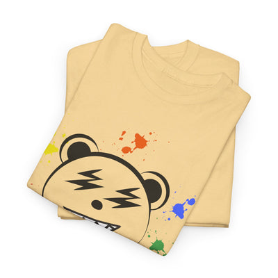 Custom Cotton Tee with Cool Bear/stay positive