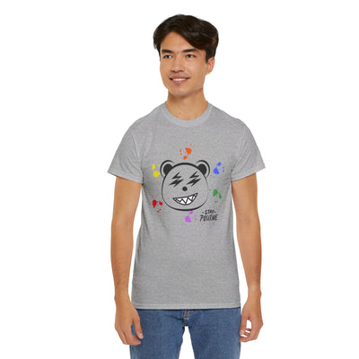 Custom Cotton Tee with Cool Bear/stay positive