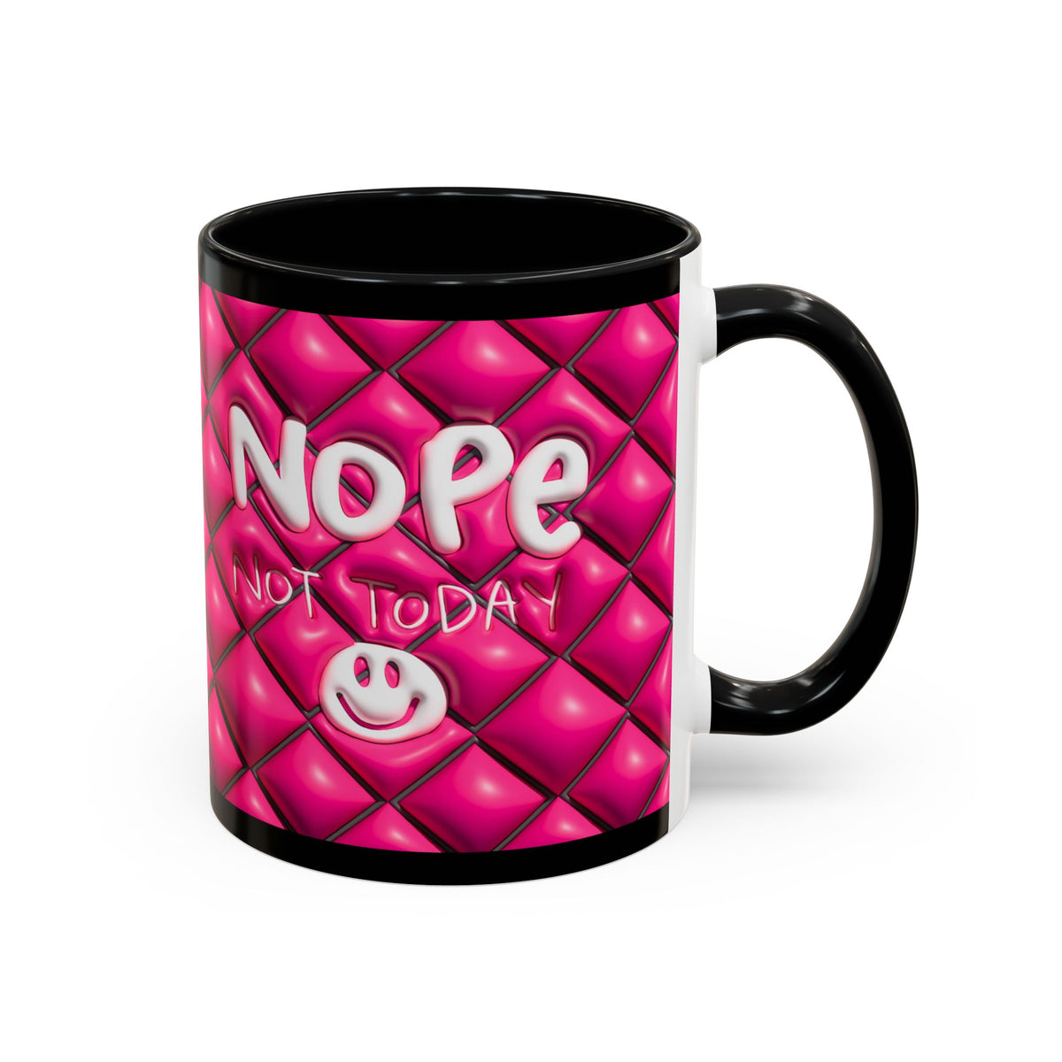 Nope Not today Mug (pink/black accent)