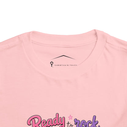Ready to Rock Pre-K Girl Toddler Tee — Back to School Cat Shirt