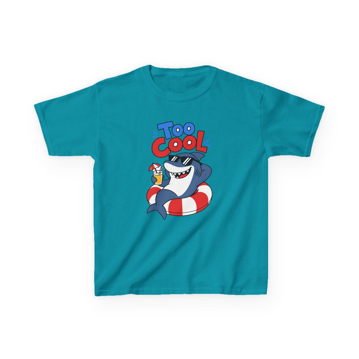 Kids Tee — 'Too Cool' Shark Summer Graphic