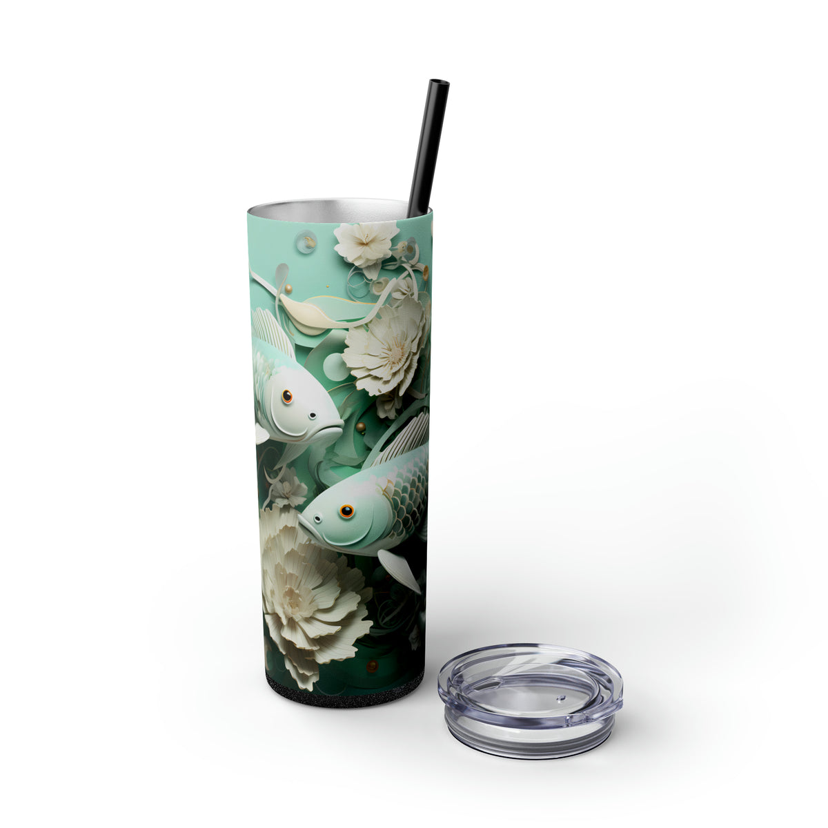 Skinny Tumbler with Straw, 20oz Zodiac Pisces