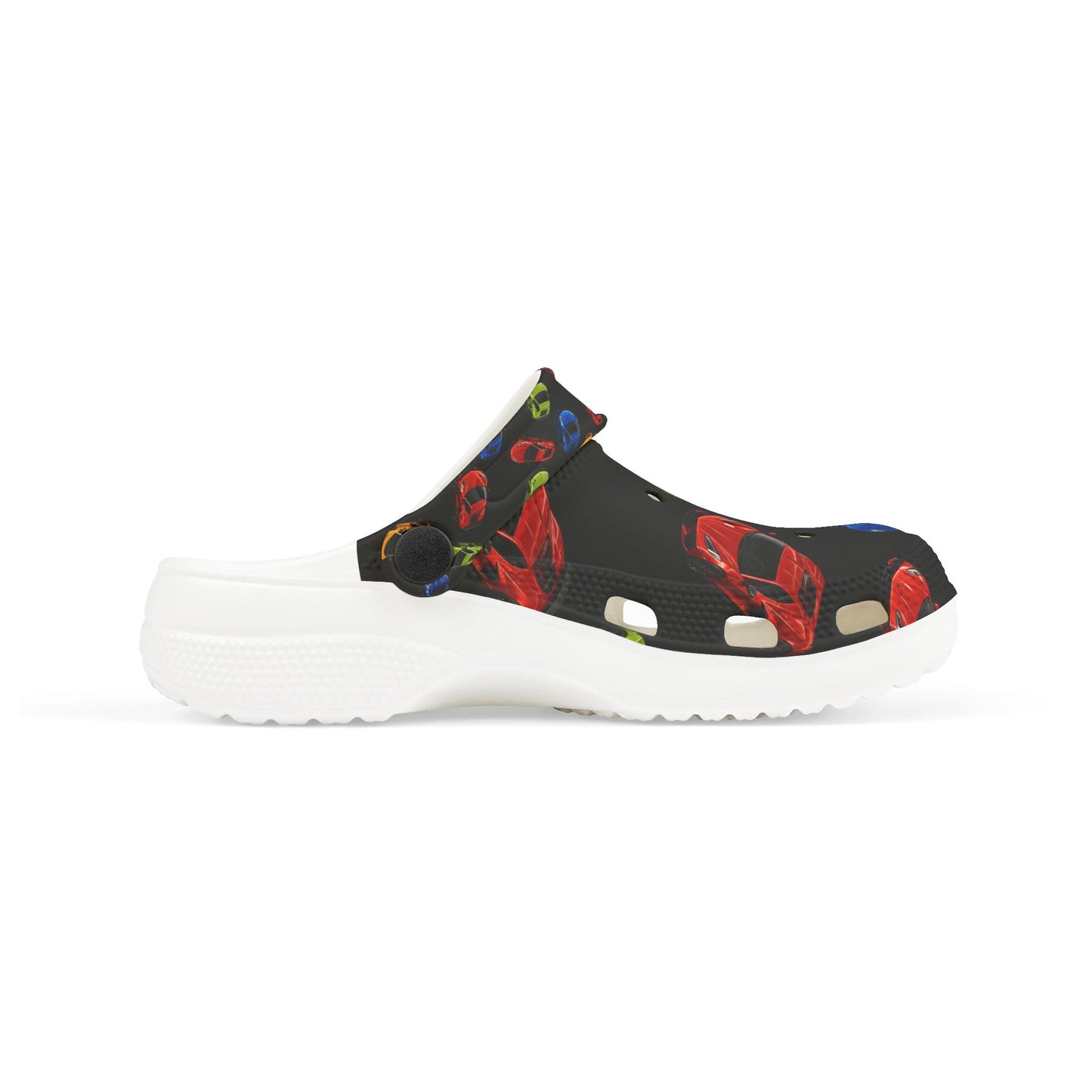 Kids Car Print Foam Clogs — Colorful Toy Car Slip-On Sandals