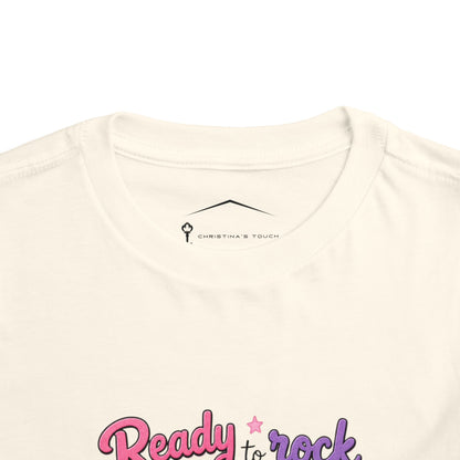 Ready to Rock Pre-K Girl Toddler Tee — Back to School Cat Shirt