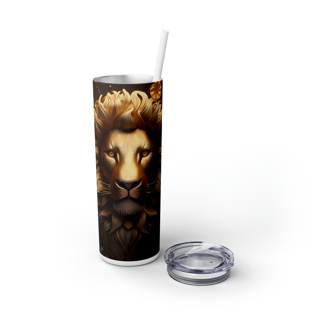 Skinny Tumbler with Straw, 20oz Zodiac Leo-2