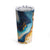 Tumbler 20oz blue yellow gold marble design