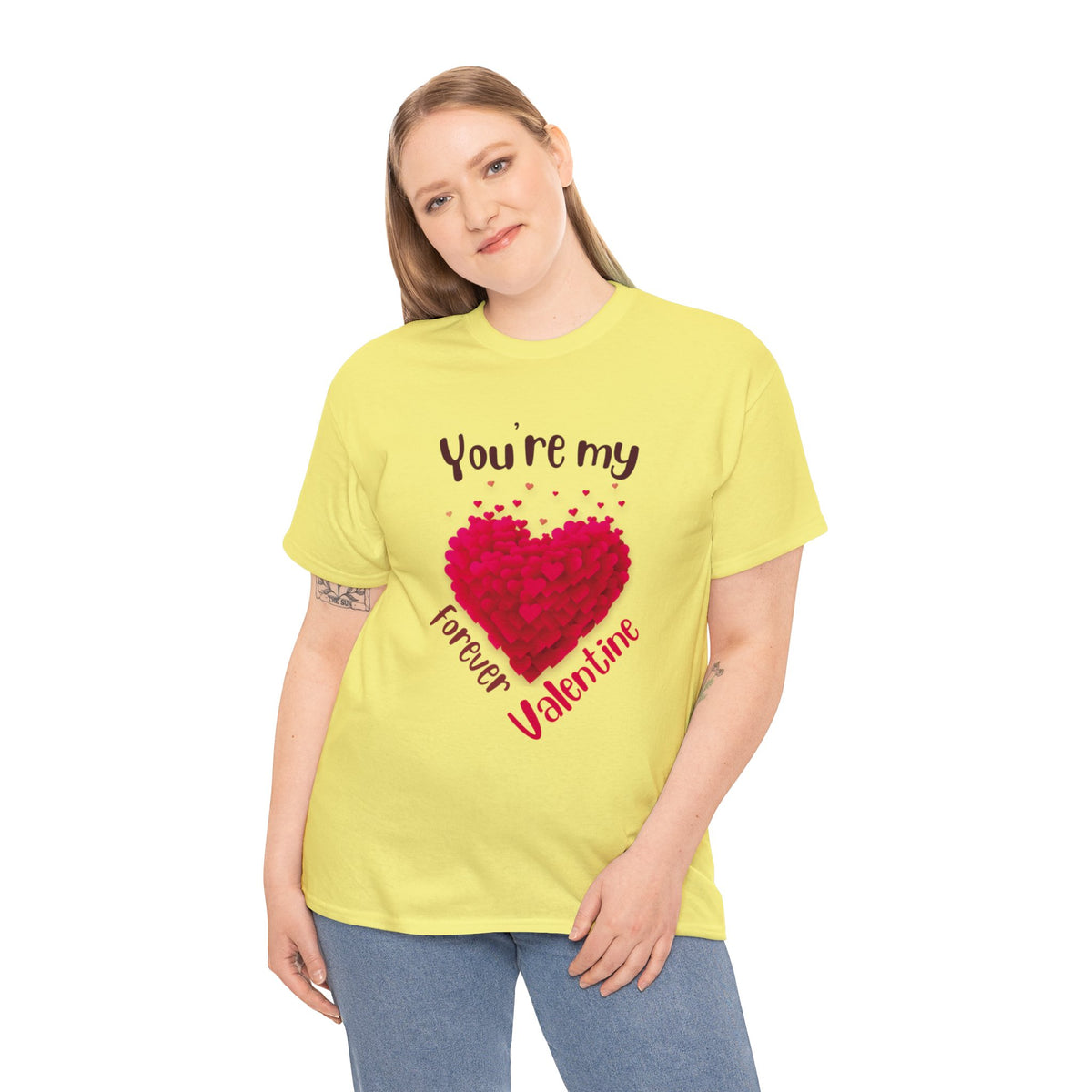 Heavy Cotton Tee with My forever valentine