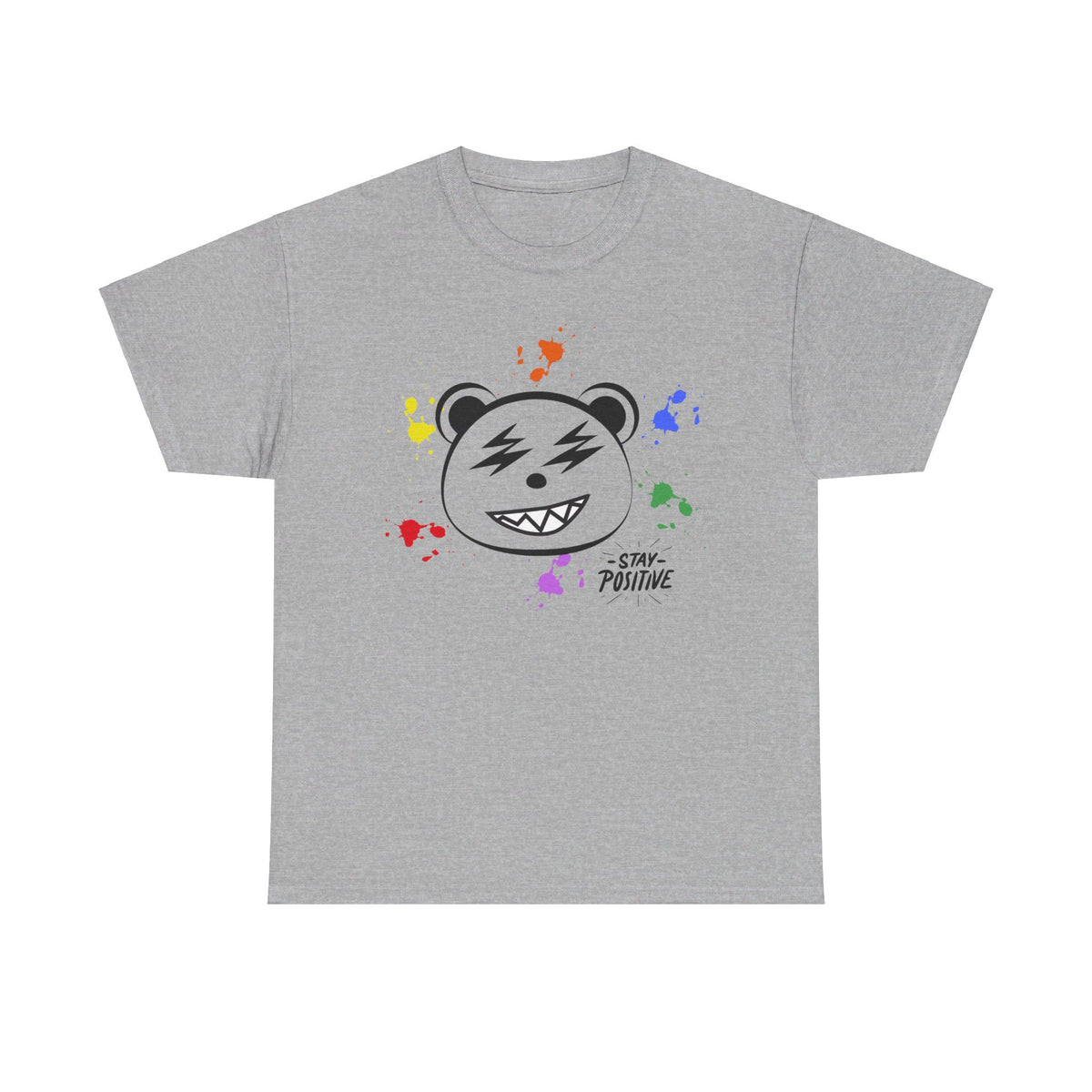 Custom Cotton Tee with Cool Bear/stay positive