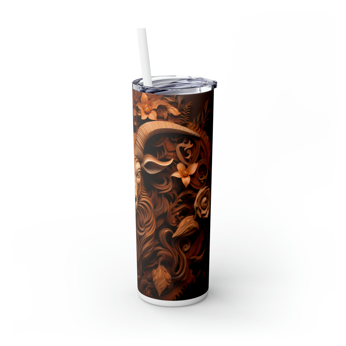 Skinny Tumbler with Straw, 20oz Zodiac Capricorn