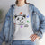 Custom Cotton Tee with Cool Bear/stay positive