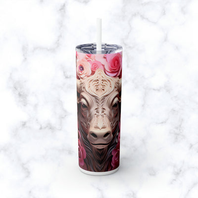 Skinny Tumbler with Straw, 20oz Zodiac Taurus