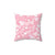 Spun Polyester Square Pillow with light pink hearts