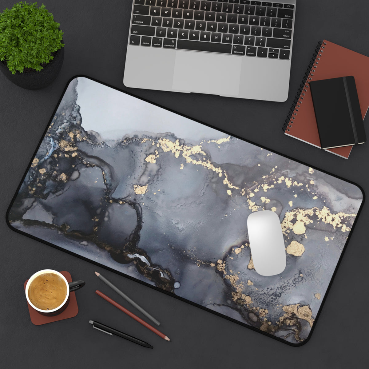 Desk Mat in grayish color marble design