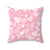 Spun Polyester Square Pillow with light pink hearts