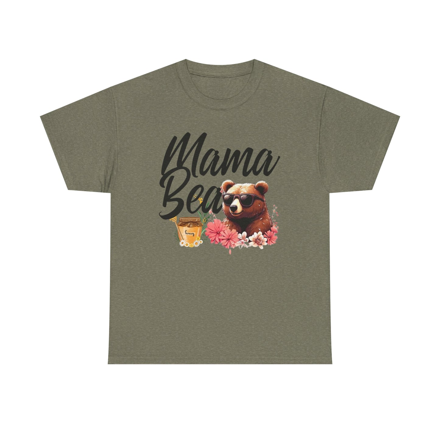 Mama Bear Unisex Heavy Cotton Tee, Cute Animal Shirt, Mother's Day Gift, Casual Everyday Wear, Gift for Mom, Birthday Present