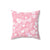 Spun Polyester Square Pillow with light pink hearts