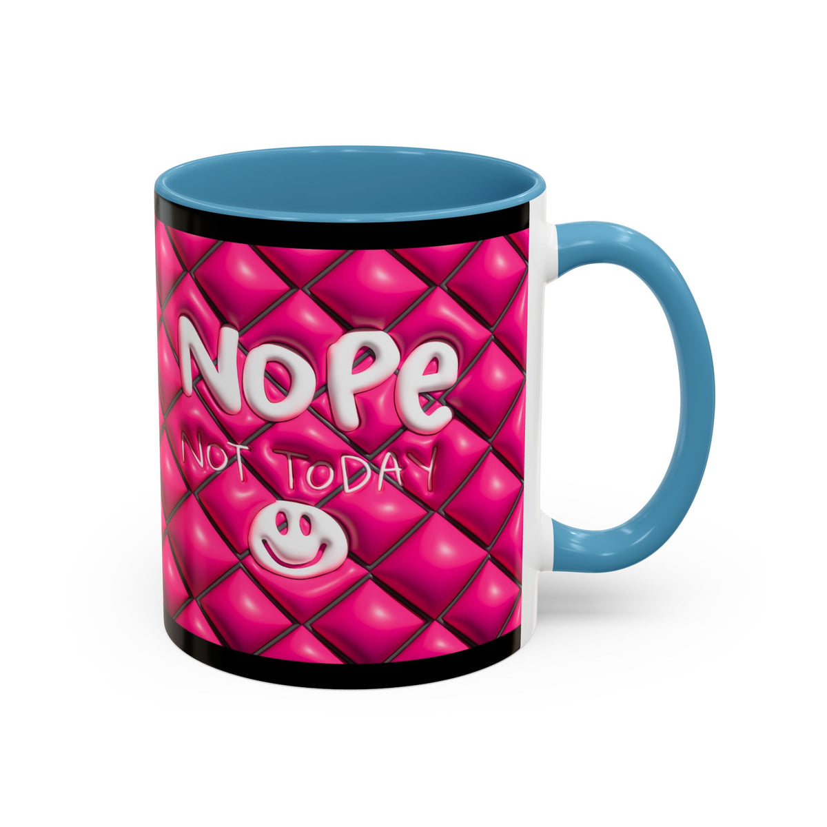 Nope Not today Mug (pink/black accent)